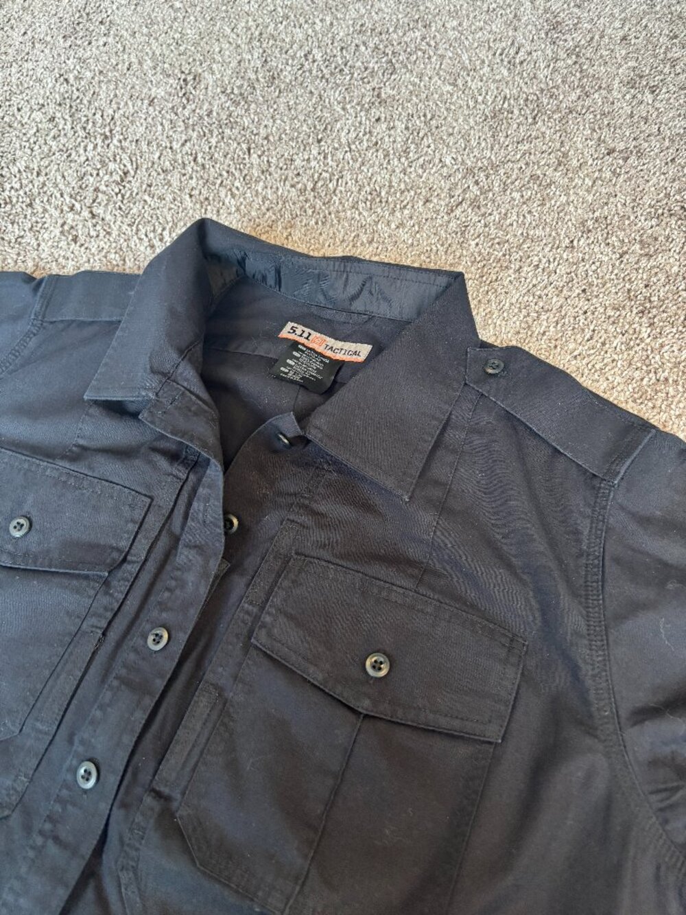 Womens XL 5.11 TACTICAL TACLITE PDU CLASS B SHORT SLEEVE SHIRT 61168 Black